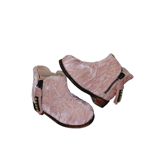 Joyfolie Toddler Girls 4 Arya Boots in Pink Velvet  NWOT - Picture 1 of 13